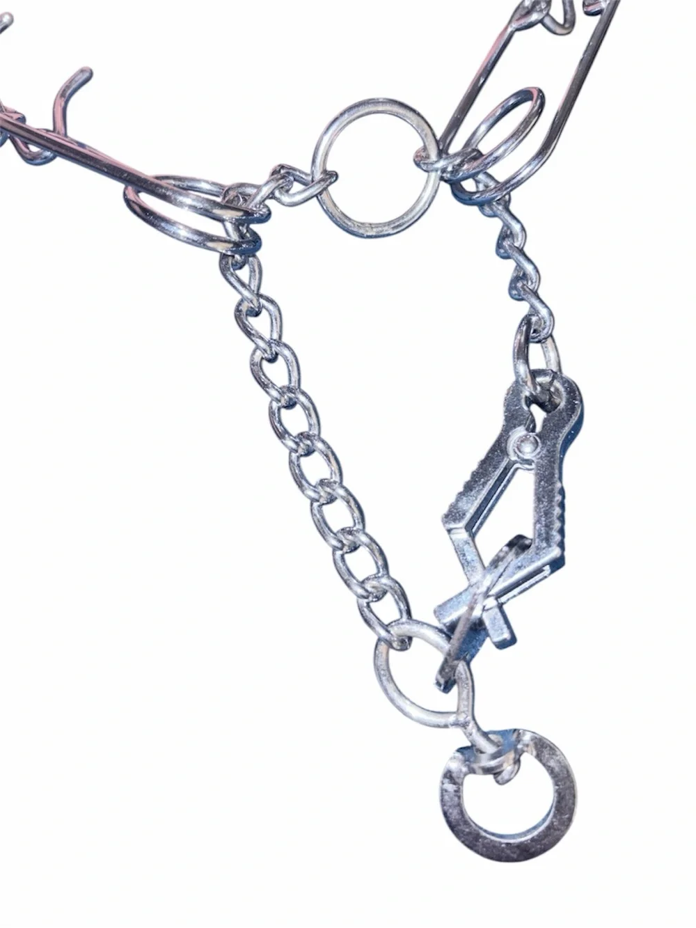 Silver Prong Dog Collar - 1” Prongs, 12” Length